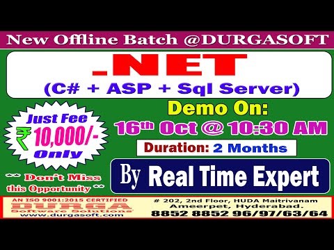 .NET (C# + ASP + Sql Server) Offline Training @ DURGASOFT