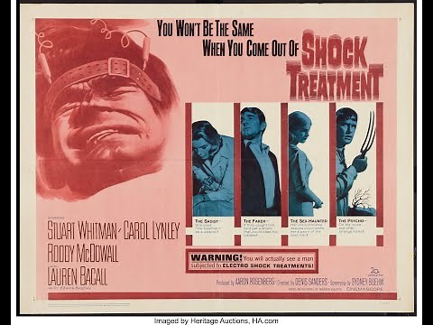 Stuart Whitman, Roddy McDowall & Lauren Bacall in "Shock Treatment" (1964)