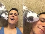 Bini The Bunny gives kisses with each crunch during ab workout