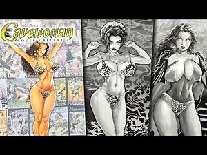🔞Budd Root's cave woman cover gallery🔥 art books issue 1 & 2 busty pin up girls & Dinosaurs!