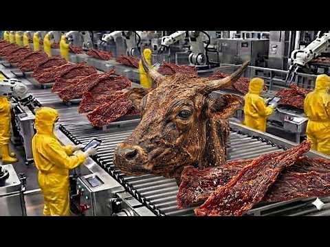 Inside the Process Of Making Beef Jerky: Amazing USA Jerky Factory (Full Process)