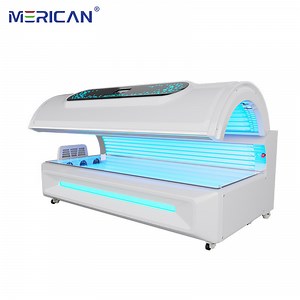[Hot Item] Merican Commercial UV Tanning Bed 44 Lamps Artificial Tanning for Face Body Lie Down Salon Design Fast Results Affordable