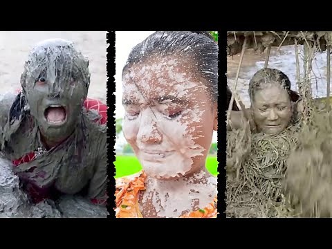 Girls thrown in mud and messy compilation Part 1