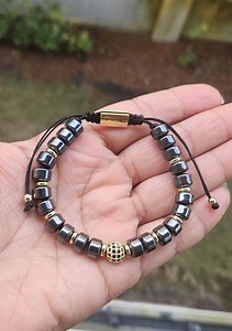 Natural Hematite Beaded Bracelet - Hematite Stone Rondelle Beads Bracelet - Healing Crystal Protection Bracelets - Etsy