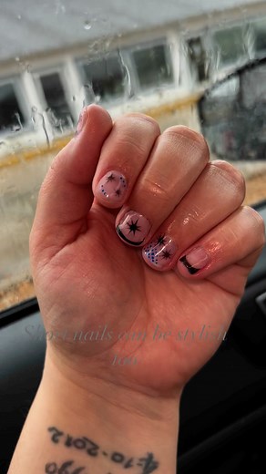 Polygel overlay for added strength on my thin nails with cutesy little star designs! | The KathEsthetician