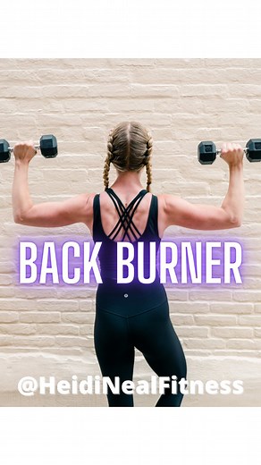 Heidi Neal • Fitness Trainer • Home Workouts on Instagram: "Want more? Just gotta put your back into it 💥 ⭐️Grab a light pair of weights and we will be standing taller and stronger 👊 ⭐️Make it a workout (with integrated legs🦵) 1. Lat Pulldown + Plié with Heel pops 2. Rear Delt Fly + Arabesque 3. Row + Hamstring Curl 4. Bird dog + Abduction 5. Swimmer ⭐️Go for 3 rounds, 10 reps, don’t forget to work both sides 😉 ⭐️I’m wearing a longline crop and shorts from @crz_yoga in the Naked fabric. Both
