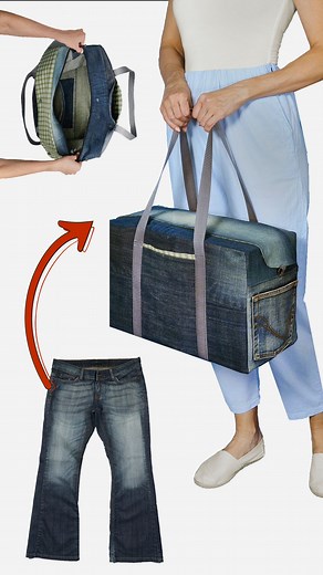 197K views · 1.6K reactions | DIY Travel Bag from Old Jeans Thrift Flip Ideas | Miarti - Wiederverwendung | Facebook