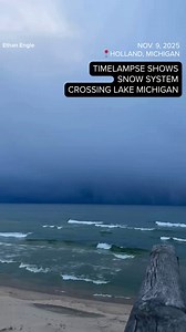 TIMELAPSE | Snow system crosses Lake Michigan near Holland