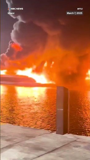 Three yachts engulfed by fires after explosion caught on camera