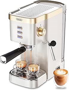 Gevi Espresso Machines, 20 Bar High Pressure Cappuccino Machine with Steam Wand， Espresso Maker with Milk Frother for Espresso, Cuppuccino espresso, Latte Machine for home