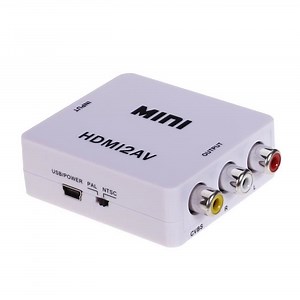 1080 HDMI vers RCA Composite AV CVBS Vidéo Audio Convertisseur Adaptateur Soutien HDTV, avec Câble HDMI Haute Vitesse Blanc