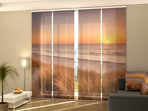 4 Panel Track Blinds for Patio Door Coverings, Sliding Panel Curtains Custom for Room Divider - Dunes and Beach at Sunset in the Netherlands - Etsy