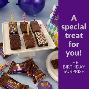 Send a Birthday Surprise 🎈 - brownies, balloons, a birthday button, a KABOOM! kazoo, and candles. (Partygoers NOT included🙂) #birthdaygift #birthdaybrownies #kazoosarefun | Fairytale Brownies
