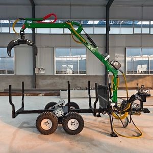 [Hot Item] ATV Log Wood Timber Crane Loader Log Trailer with Grapple