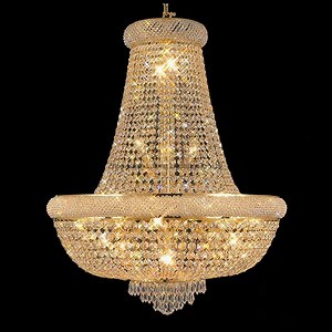 [Hot Item] French Empire Gold Crystal Chandelier Modern Chrome Crystal Lighting Hanging Light Fixtures Suspension LED Lustre Dining Room Crystal Chandelier Lamp