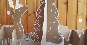 DIY Recycled Cardboard Christmas Tree and Deer Christmas Craft