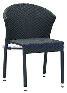 [Hot Item] Black Flat Wicker Small Size Cafe Side Armless Chair