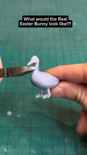 Miniature Model Making on Instagram: "The real Easter bunny finally captured on camera!!! #conspiracy #easter #easterbunny #caught #art #miniature #handmadecraft #nature"