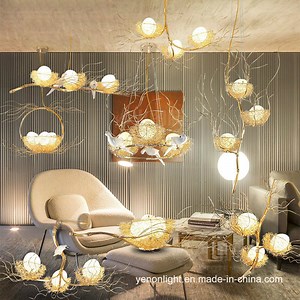 [Hot Item] Aluminium Bird Nest Chandelier Lamp Gold Chanderlier Lighting