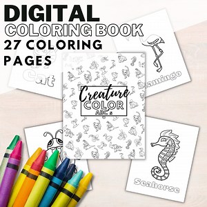 Alphabet numérique à colorier - Créatures - Etsy France