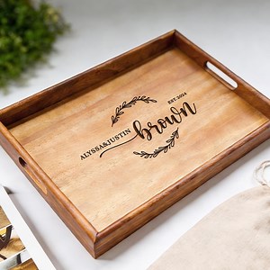 Personalized Walnut Serving Tray, Custom Engraved Wooden Tray, Breakfast Tray, Wedding Gift, Housewarming Gift Breakfast Tray - Etsy Canada