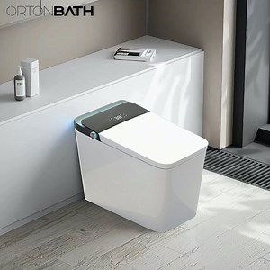 [Hot Item] Ortonbaths Bathrooms Modern Elongated Toilet with Warm Water Dual Auto Flush Electric Smart Toilet One Piece Bidet Toilet Ceramica Inodoro