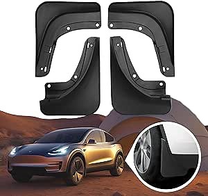 HOPON Tesla Model Y Mud Flaps Mudguards Splash Guards for Tesla Model Y 2023 2022 2021 No Drilling Tesla Accessories Set of 4