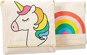 Fluf Reusable Snack Bags | Sandwich Bags for Kids | Eco Friendly, Certified Organic Cotton, & Machine Washable | Set of 2 | Rainbows