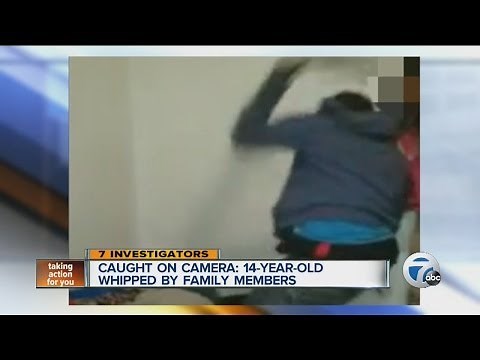Caught on camera: 14-year-old whipped by family members