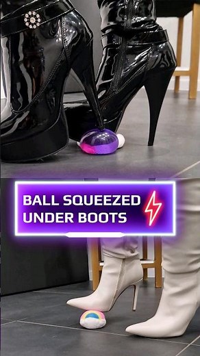 High heels boots crushing ball. #crushing #heels #balloon