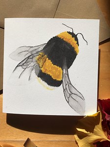 Hand-painted Watercolour Bee Greetings Card - Etsy Canada