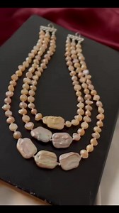 2.1K views · 18 reactions | 3650tk(Fixed) Golden-Lavender real pearl with baroque/mother pearl necklace | Anannya-অনন্যা | Facebook