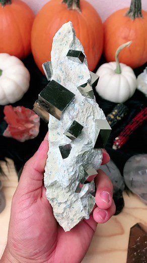 All natural pyrite in matrix from Navajun, Spain. It’s amazing how pyrite forms naturally #pyrite #crystals #minerals #gems #foolsgold