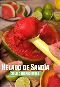 Helado de sandía con solo 4 ingredientes