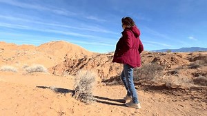 Woman Walking Across Trail Hiking Desert Stock Footage Video (100% Royalty-free) 3986292933 | Shutterstock