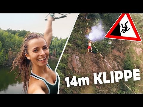 Our MOST DANGEROUS homemade ZIPLINE of a cliff! (with ENGLISH SUBTITLES)