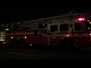 FDNY LADDER 2 RESPONDING ON 2ND AVENUE TO A AFA ON THE EAST SIDE OF MANHATTAN IN NEW YORK CITY.