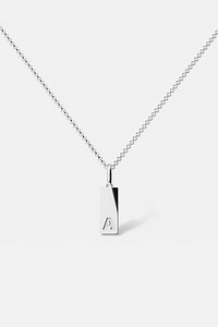 Alphabet Plate Silver Necklace