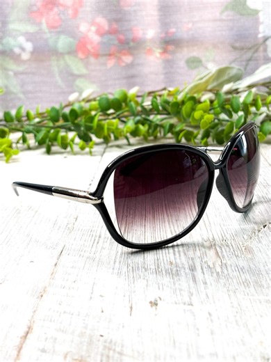 Oversized Black Butterfly Sunglasses: Silver Accent, Purple Fade Lenses - Etsy Australia