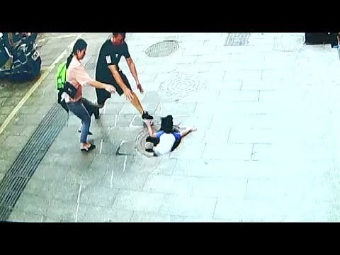 Curious Boy Falls into Manhole in Southwest China City