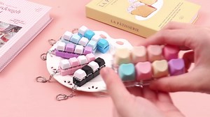 2 Pcs Creamy Keyboard Fidget Toy, 4 Keys Cute Clicker Keyboard Fidget for Adults Relieve Stress and Anxiety Decompression Keyboard Fidget Keychain