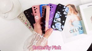 Compatible with iPhone X/XS Phone Case, Fashion Flower Pattern Design Girls Women Liquid Silicone Cover, Slim Shockproof and Scratch-Resistant Soft Case for iPhone X/XS - Butterfly Pink