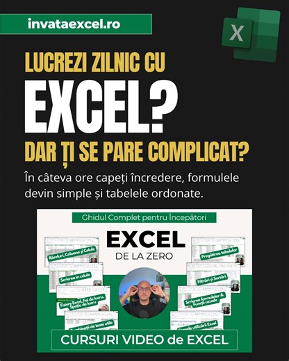 172 reactions · 4 comments | Lucrezi zilnic în Excel dar totul pare...