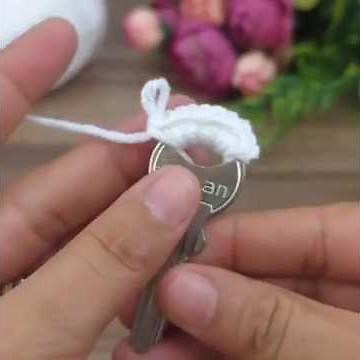 incredible 🌟👍 beautiful crochet key chain making idea with woolen #youtubeshorts #knitting