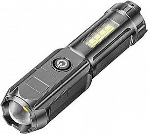 Rechargeable LED Flashlight 5000 High Lumens, Outdoor Camping Flashlight for Camping (Black)