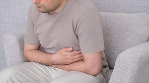 man stomach pain. High quality 4k footage