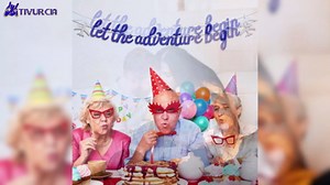 Let The Adventure Begin Banner - Congrats Grad Bunting Sign - Graduation/Retirement/Bon Voyage/Baby Shower/Moving Party/Travel Theme Party Decorations, Blue Glitter