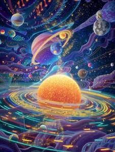 Psychedelic Solar System Wall Art – Visionary Planet Spiral Poster | Sacred Geometry Space Print | 8K Trippy Galaxy Decor, JPEG, Printable - Etsy Australia