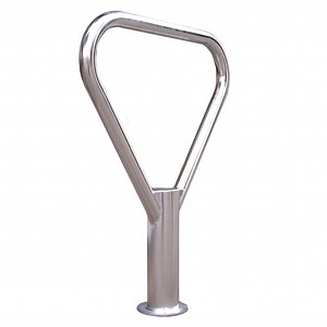 [Hot Item] Floor-Mounted Triangle Street Stainless Steel Bollard Parking Bike Rack