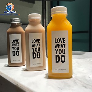 [Hot Item] Custom Logo 300ml Square Plastic Juice Bottle for Milk Tea